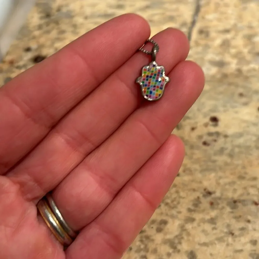 Sterling Silver multicolored Hamsa